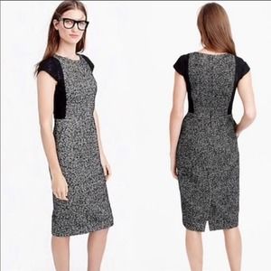 J. Crew Tweed Sheath Dress Lace Side Panels Size 6